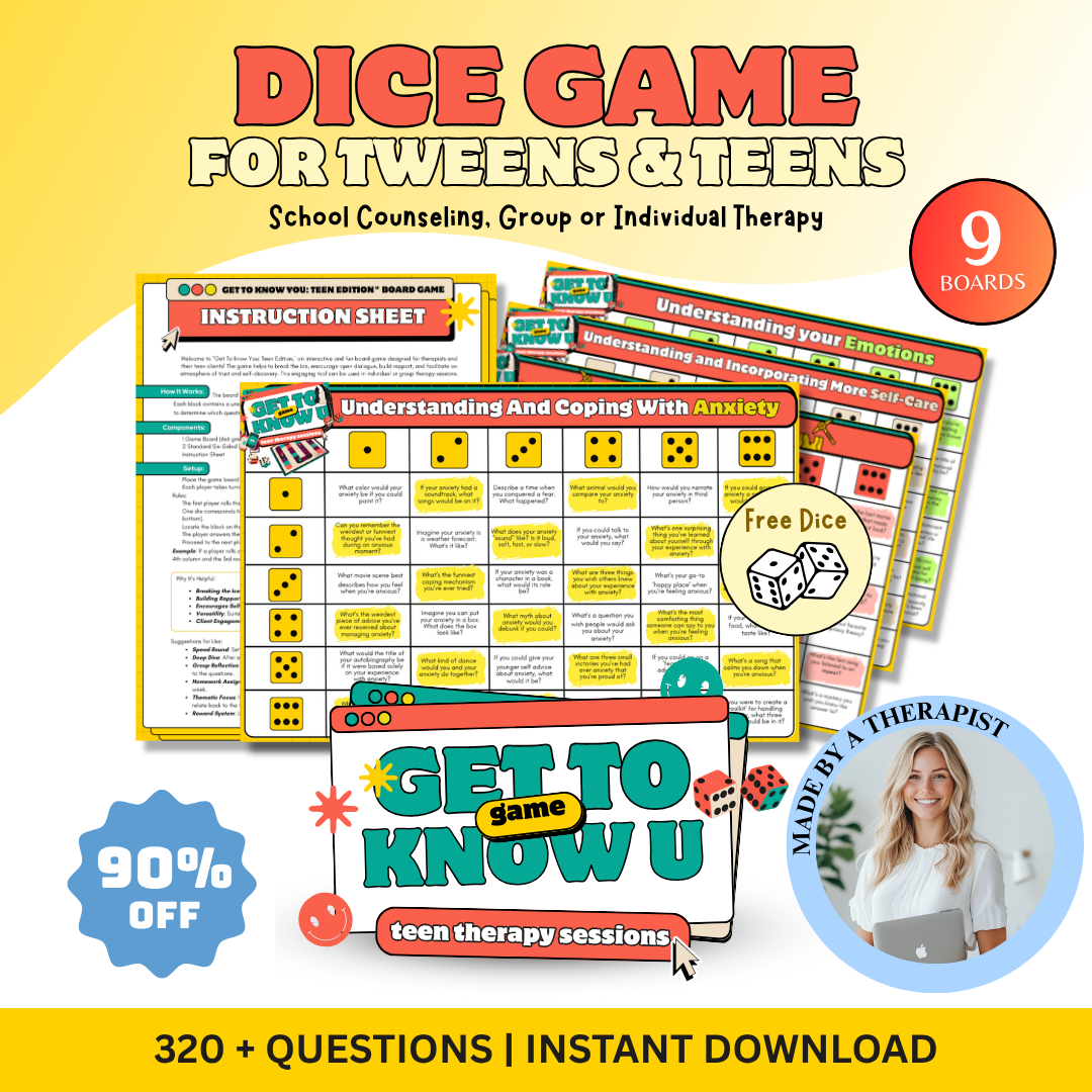 School Counseling & Dice Game for Kids and Teens