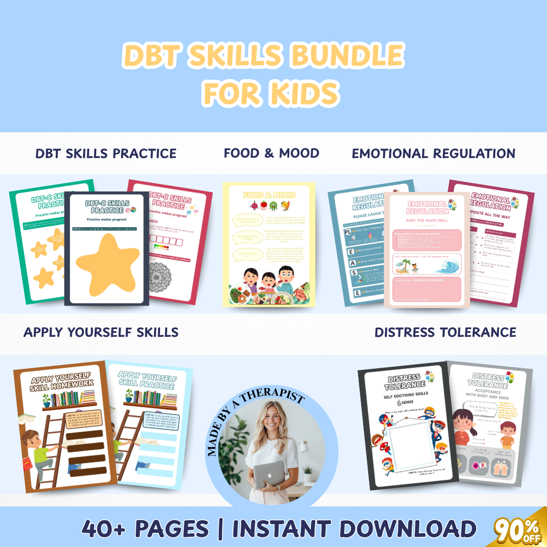 DBT MEGA BUNDLE, dbt skills, dbt workbooks, therapy worksheets, counselling resources, therapy tools, printables, dbt flash cards