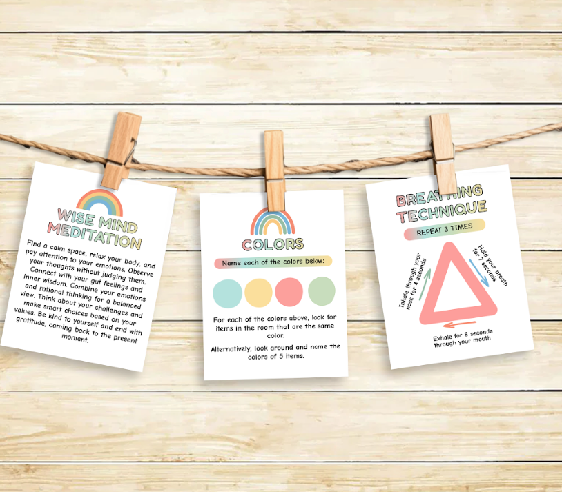 DBT Flashcards, 52 DBT Skill Cards, Therapy and Coping Skills, BPD, Mental Health