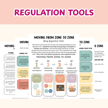 Zones of Regulation Emotional Regulation for Kids, Play Therapy Resources & Kids Therapy Workbook, Identifying Emotions for Kids, Kid Therapy