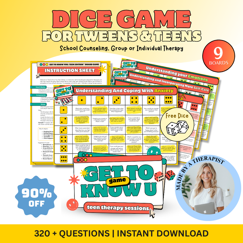 School Counseling & Dice Game for Kids and Teens
