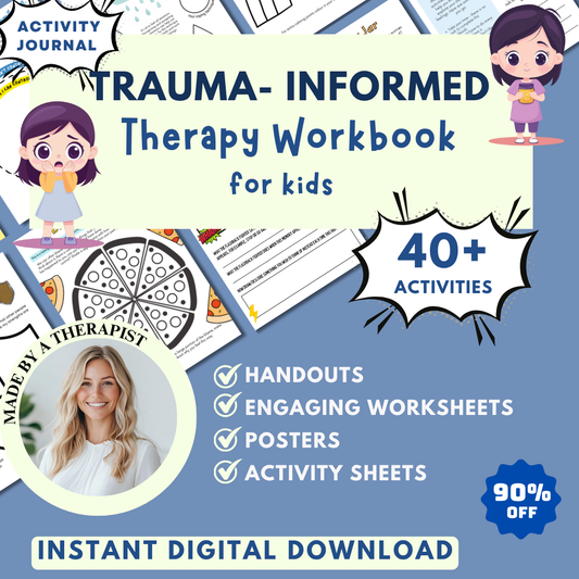 Trauma for Kids, Trauma Worksheets for Children, Kids Trauma Therapy & Processing, Informed Care, Safety Plan