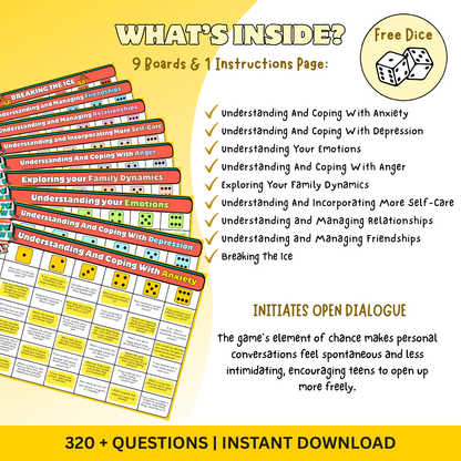 School Counseling & Dice Game for Kids and Teens