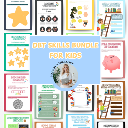 DBT MEGA BUNDLE, dbt skills, dbt workbooks, therapy worksheets, counselling resources, therapy tools, printables, dbt flash cards