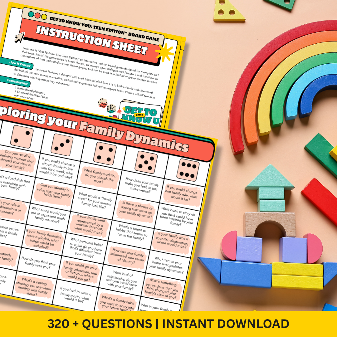 School Counseling & Dice Game for Kids and Teens