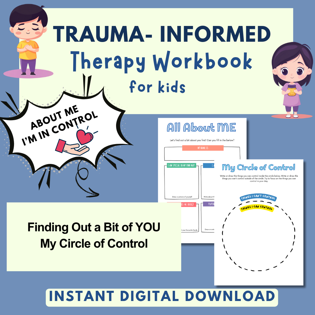 Trauma for Kids, Trauma Worksheets for Children, Kids Trauma Therapy & Processing, Informed Care, Safety Plan