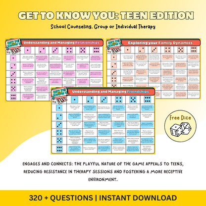 School Counseling & Dice Game for Kids and Teens