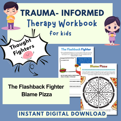 Trauma for Kids, Trauma Worksheets for Children, Kids Trauma Therapy & Processing, Informed Care, Safety Plan