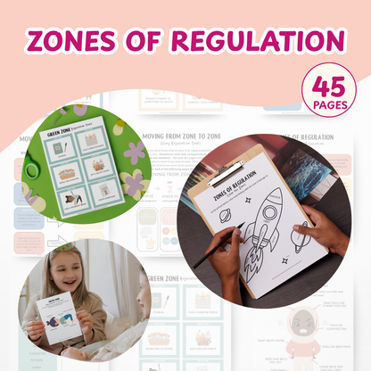 Zones of Regulation Emotional Regulation for Kids, Play Therapy Resources & Kids Therapy Workbook, Identifying Emotions for Kids, Kid Therapy
