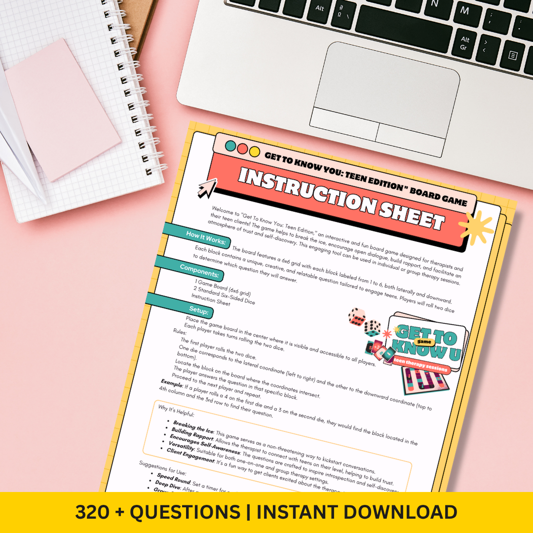 School Counseling & Dice Game for Kids and Teens