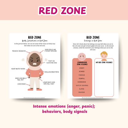Zones of Regulation Emotional Regulation for Kids, Play Therapy Resources & Kids Therapy Workbook, Identifying Emotions for Kids, Kid Therapy