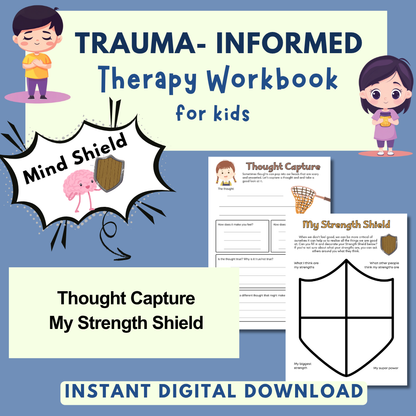 Trauma for Kids, Trauma Worksheets for Children, Kids Trauma Therapy & Processing, Informed Care, Safety Plan