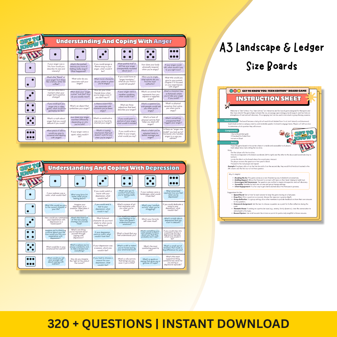 School Counseling & Dice Game for Kids and Teens