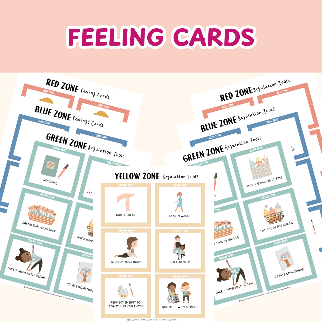 Zones of Regulation Emotional Regulation for Kids, Play Therapy Resources & Kids Therapy Workbook, Identifying Emotions for Kids, Kid Therapy