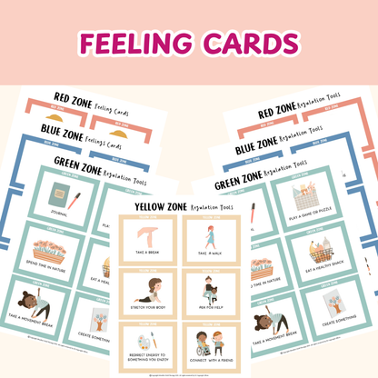 Zones of Regulation Emotional Regulation for Kids, Play Therapy Resources & Kids Therapy Workbook, Identifying Emotions for Kids, Kid Therapy