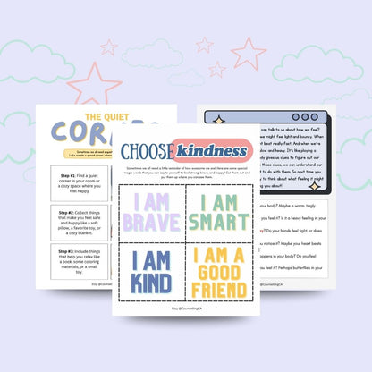 Emotional Regulation Bundle for Kids, Calming Exercises, Strength Cards, Breathing Exercises, How to Stay Calm