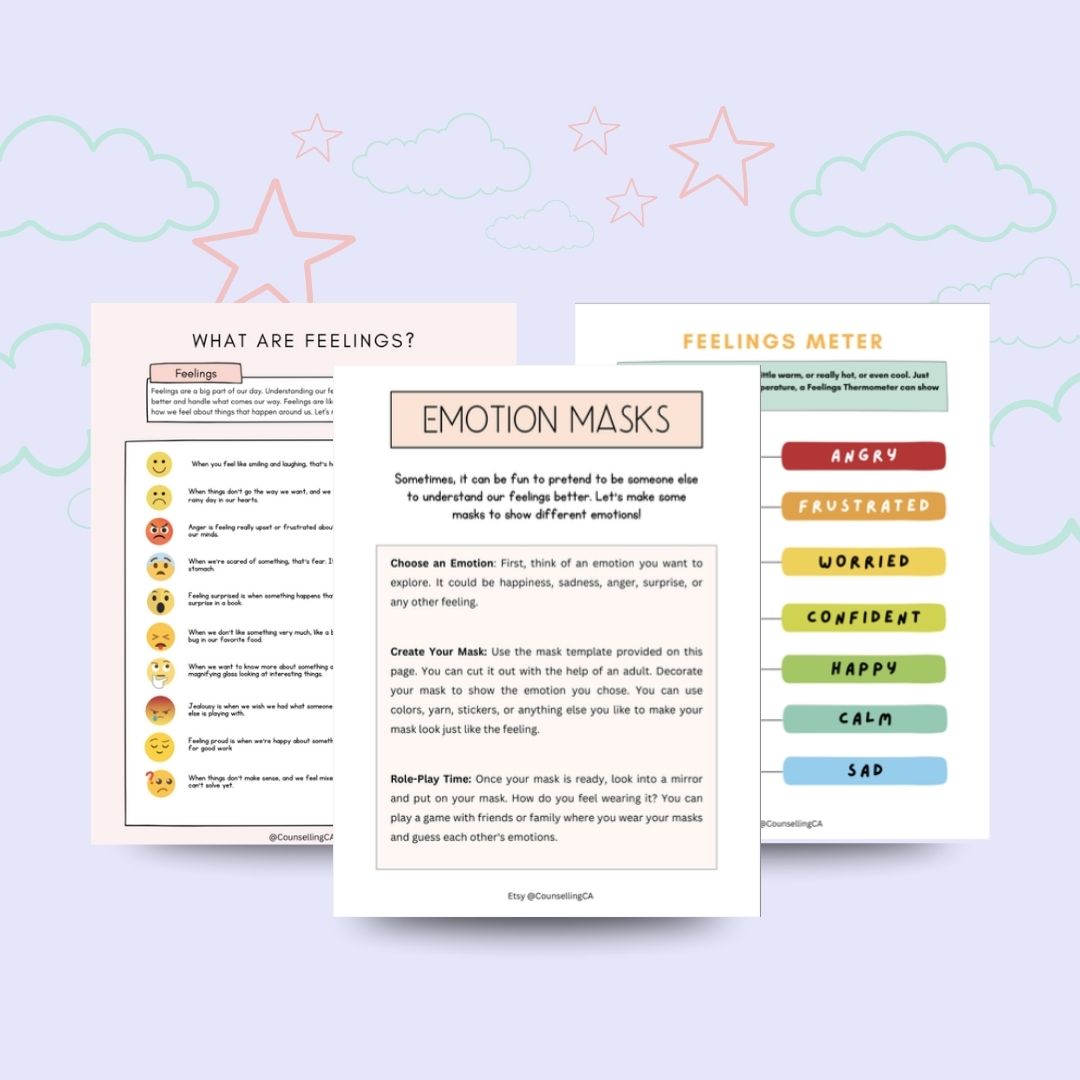 Emotional Regulation Bundle for Kids, Calming Exercises, Strength Cards, Breathing Exercises, How to Stay Calm